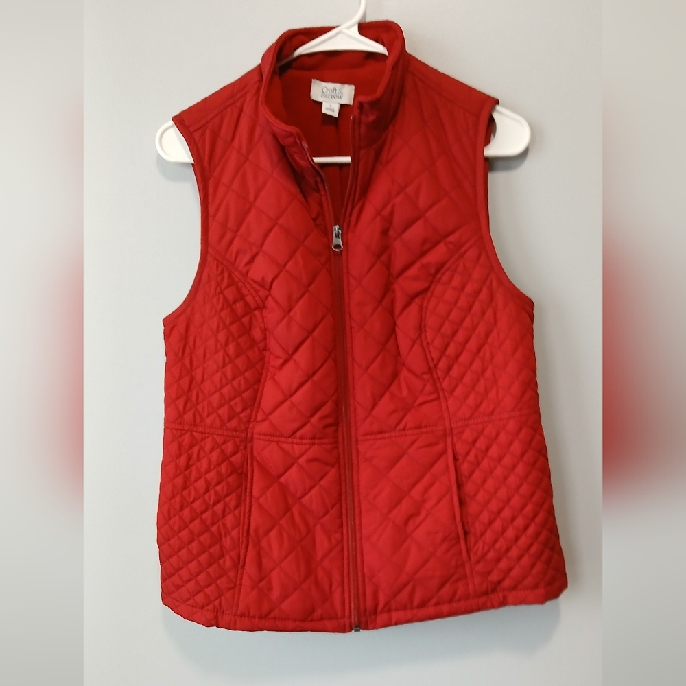 Croft & Barrow Quilted Zip Front Vest Womens Size Small